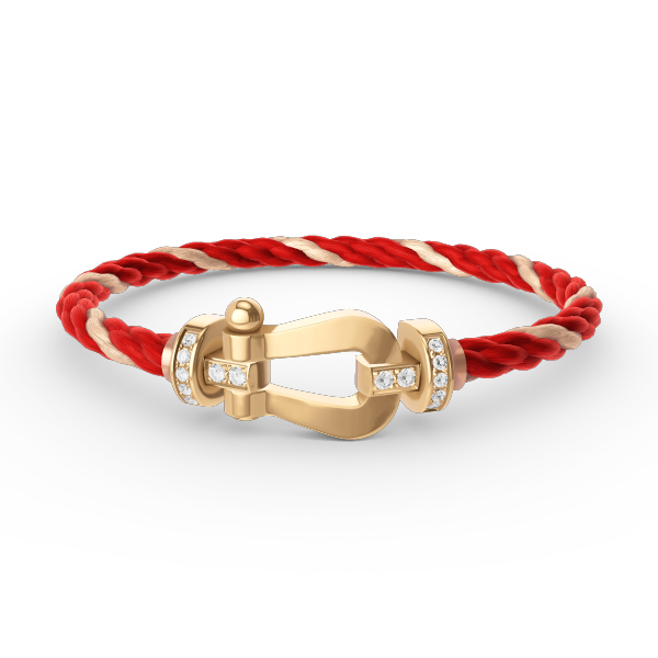 [⭐JeweliWhal]FORCE LARGE HORSESHOE HALF DIAMOND BRACELET GOLD