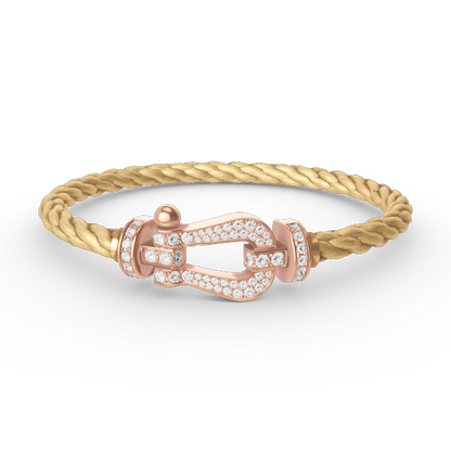 [⭐JeweliWhal]FORCE LARGE HORSESHOE FULL DIAMOND BRACELET ROSE GOLD
