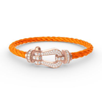 [⭐JeweliWhal]FORCE LARGE HORSESHOE FULL DIAMOND BRACELET ROSE GOLD