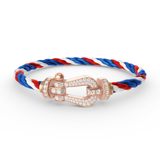[⭐JeweliWhal]FORCE LARGE HORSESHOE FULL DIAMOND BRACELET ROSE GOLD