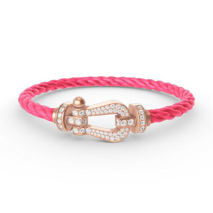 [⭐JeweliWhal]FORCE LARGE HORSESHOE FULL DIAMOND BRACELET ROSE GOLD