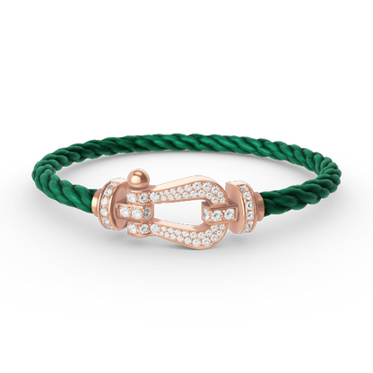 [⭐JeweliWhal]FORCE LARGE HORSESHOE FULL DIAMOND BRACELET ROSE GOLD