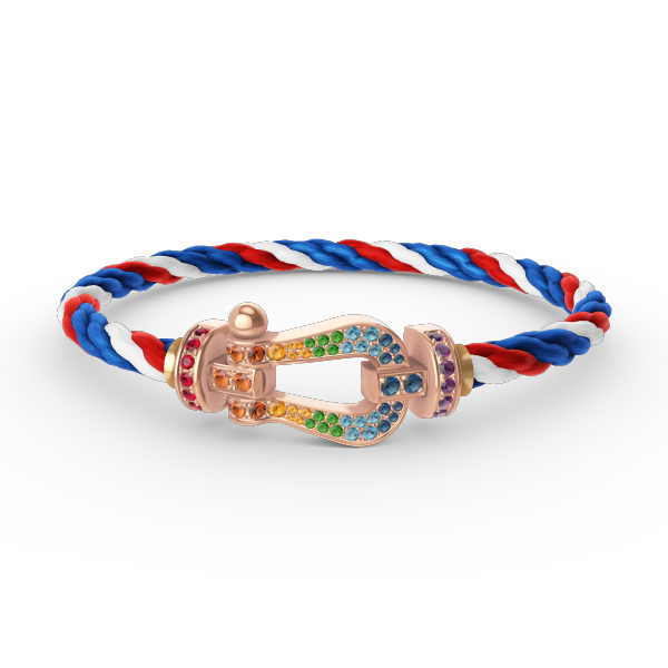 [⭐JeweliWhal]FORCE LARGE HORSESHOE  COLORED DIAMOND BRACELET ROSE GOLD