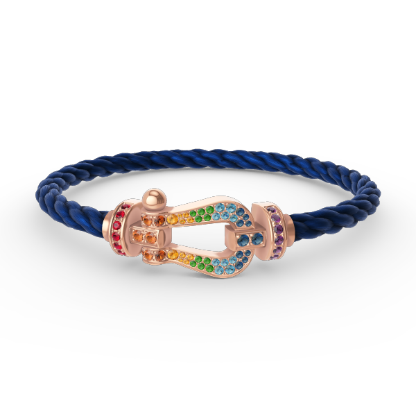 [⭐JeweliWhal]FORCE LARGE HORSESHOE  COLORED DIAMOND BRACELET ROSE GOLD