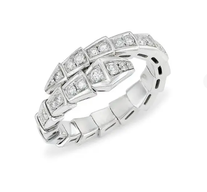 [⭐JeweliWhal]SERPENTI RING SILVER DIAMOND PAVED 4MM