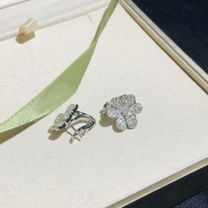 [⭐JeweliWhal]FRIVOLE SILVER FLOWER DIAMOND EARRINGS