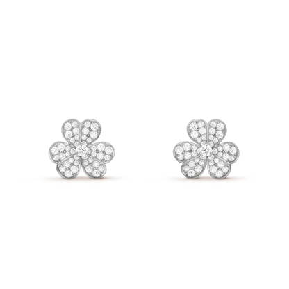 [⭐JeweliWhal]FRIVOLE SILVER FLOWER DIAMOND EARRINGS