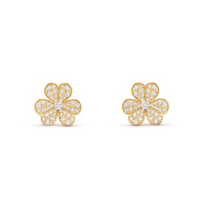 [⭐JeweliWhal]FRIVOLE GOLD FLOWER DIAMOND EARRINGS