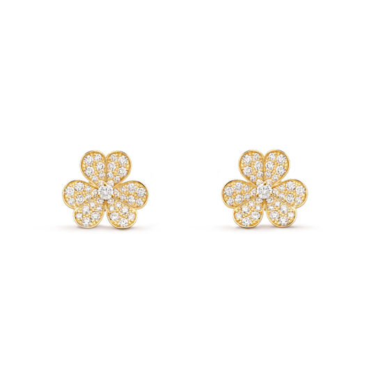 [⭐JeweliWhal]FRIVOLE GOLD FLOWER DIAMOND EARRINGS