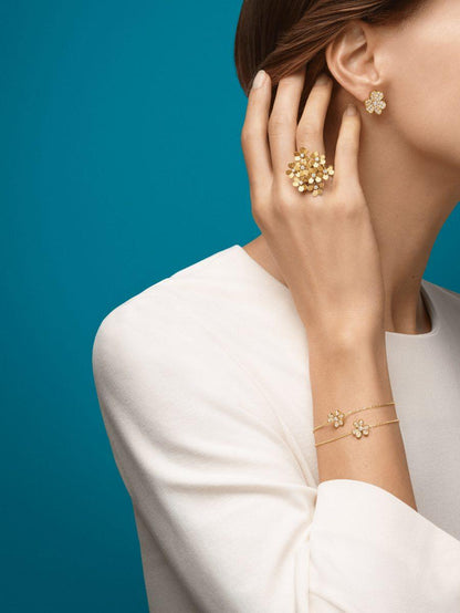 [⭐JeweliWhal]FRIVOLE GOLD FLOWER DIAMOND EARRINGS