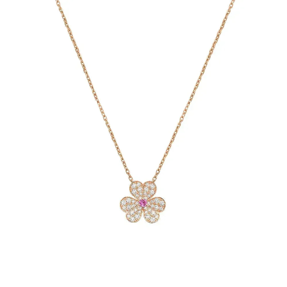 [⭐JeweliWhal]FRIVOLE ROSE GOLD FLOWER DIAMOND NECKLACE