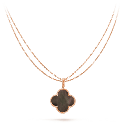[⭐JeweliWhal]CLOVER 25MM GOLD DARK MOP BIG CLOVER NECKLACE
