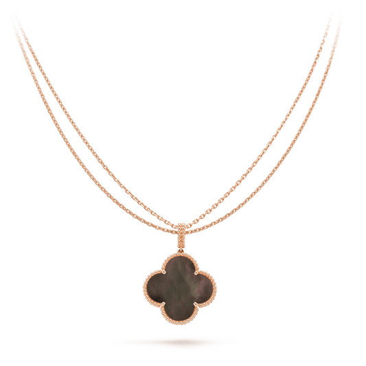 [⭐JeweliWhal]CLOVER 25MM GOLD DARK MOP BIG CLOVER NECKLACE