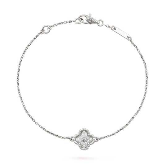 [⭐JeweliWhal]CLOVER  SINGLE FLOWER BRACELET SILVER