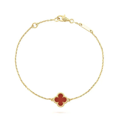[⭐JeweliWhal]CLOVER  CARNELIAN SINGLE FLOWER BRACELET