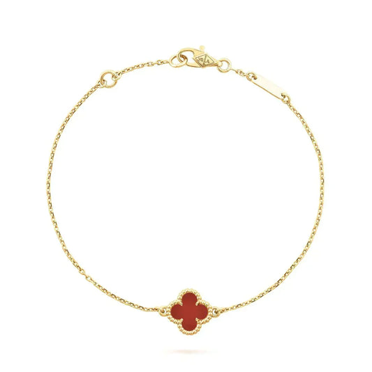 [⭐JeweliWhal]CLOVER  CARNELIAN SINGLE FLOWER BRACELET