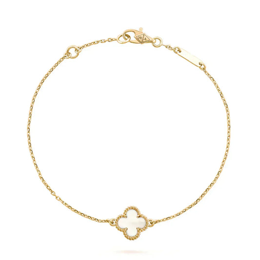 [⭐JeweliWhal]CLOVER WHITE MOP SINGLE FLOWER BRACELET