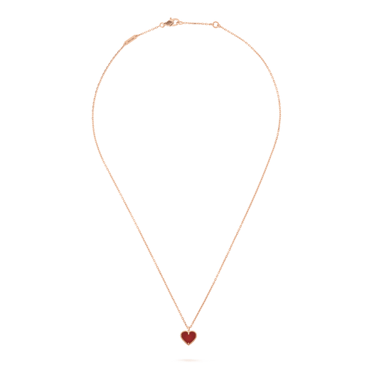 [⭐JeweliWhal]SWEET CLOVER CARNELIAN HEART NECKLACE