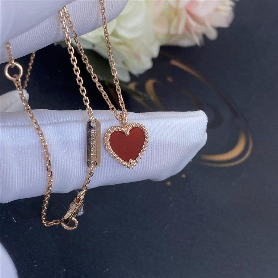 [⭐JeweliWhal]SWEET CLOVER CARNELIAN HEART NECKLACE