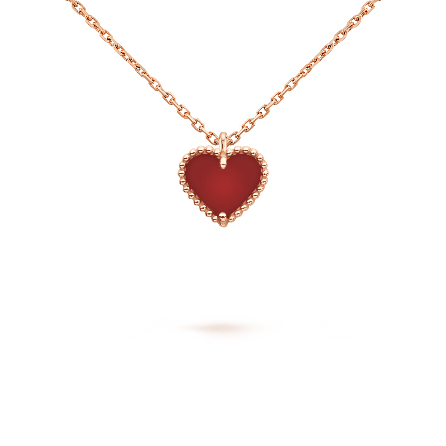 [⭐JeweliWhal]SWEET CLOVER CARNELIAN HEART NECKLACE