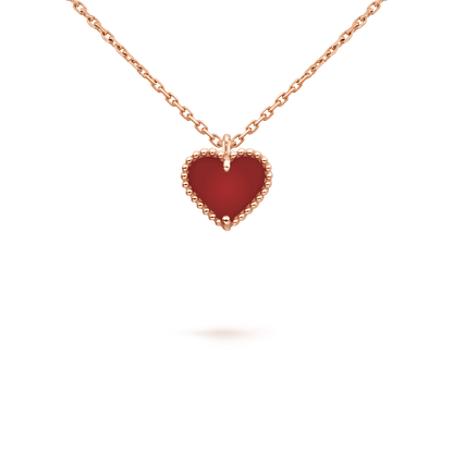 [⭐JeweliWhal]SWEET CLOVER CARNELIAN HEART NECKLACE