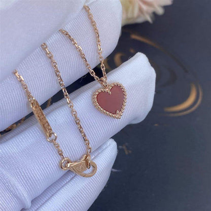 [⭐JeweliWhal]SWEET CLOVER CARNELIAN HEART NECKLACE