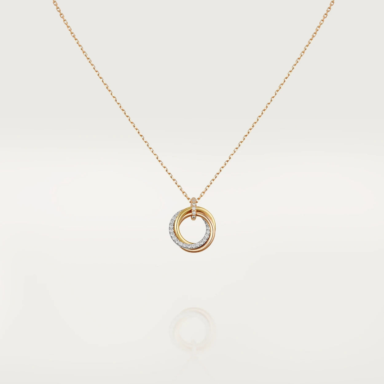 [⭐JeweliWhal]TRINITY NECKLACE SILVER GOLD PINK GOLD DIAMONDS