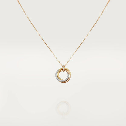 [⭐JeweliWhal]TRINITY NECKLACE SILVER GOLD PINK GOLD DIAMONDS
