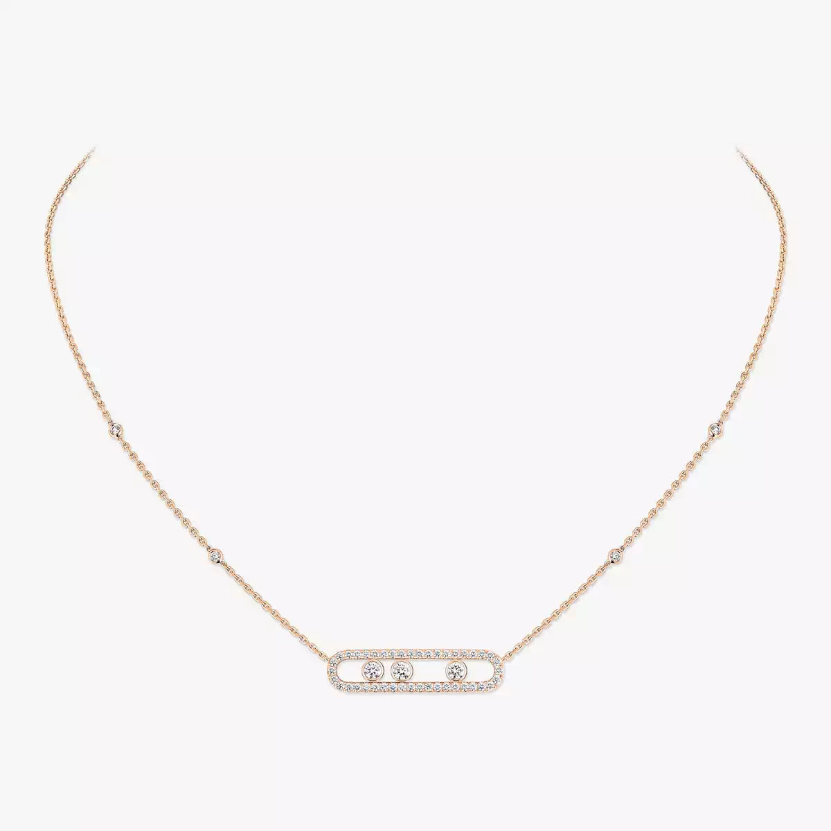 [⭐JeweliWhal] Move Pave_ Rose Gold Diamond Necklace