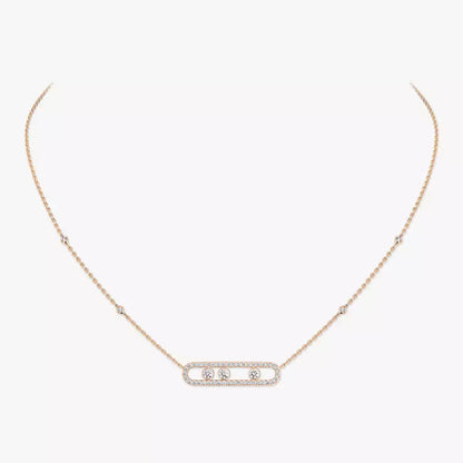 [⭐JeweliWhal] Move Pave_ Rose Gold Diamond Necklace