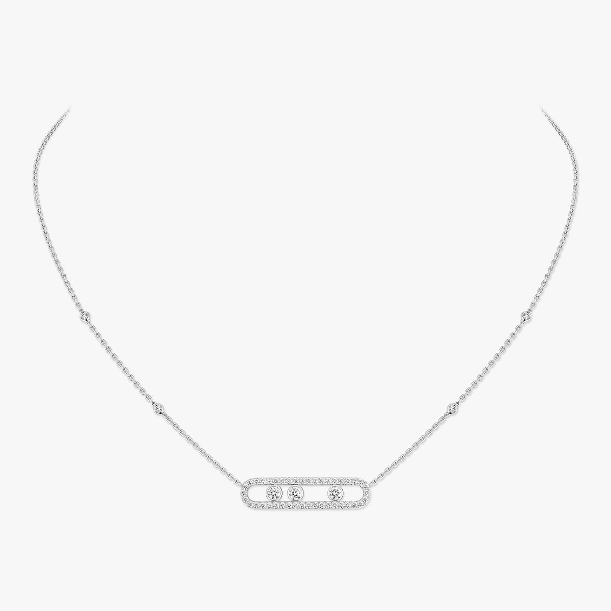 [⭐JeweliWhal] Move Pave_ Rose Gold Diamond Necklace