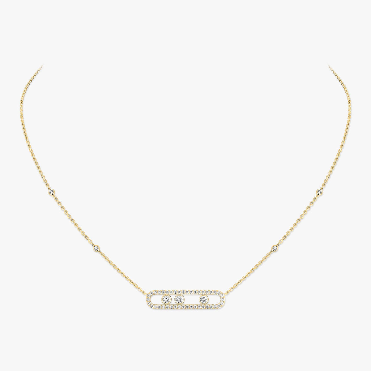 [⭐JeweliWhal] Move Pave_ Rose Gold Diamond Necklace