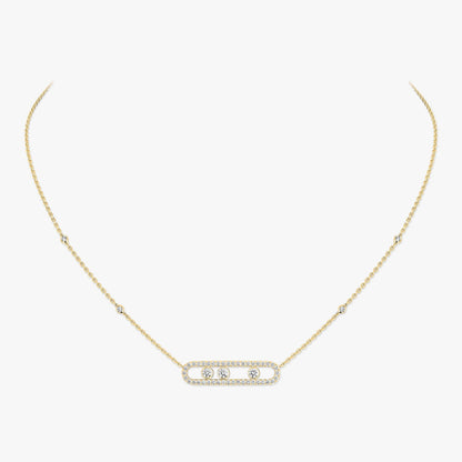 [⭐JeweliWhal] Move Pave_ Rose Gold Diamond Necklace