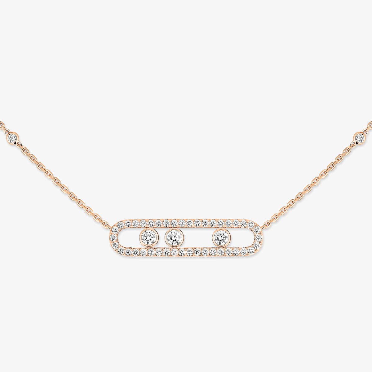 [⭐JeweliWhal] Move Pave_ Rose Gold Diamond Necklace