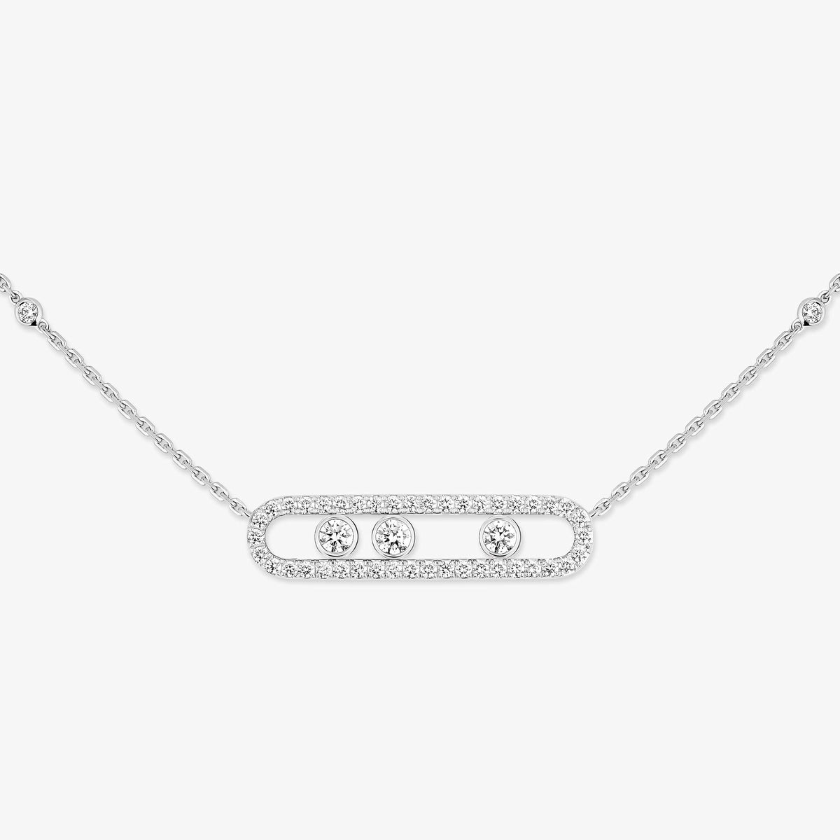 [⭐JeweliWhal] Move Pave_ Rose Gold Diamond Necklace