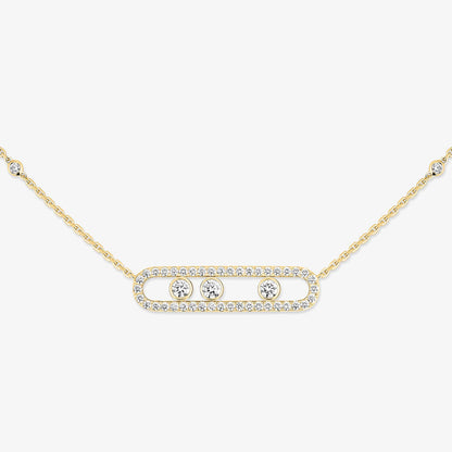 [⭐JeweliWhal] Move Pave_ Rose Gold Diamond Necklace