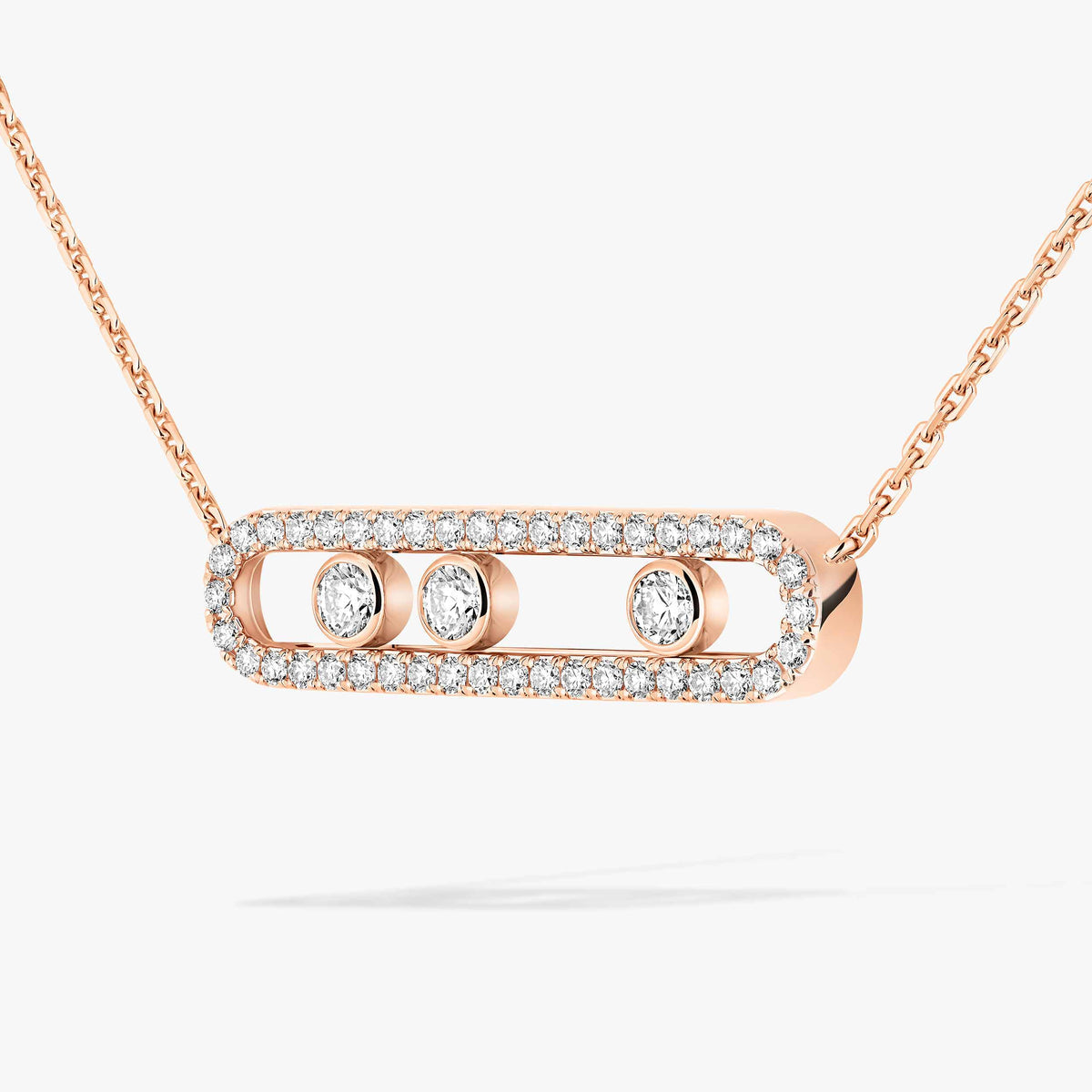 [⭐JeweliWhal] Move Pave_ Rose Gold Diamond Necklace