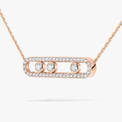 [⭐JeweliWhal] Move Pave_ Rose Gold Diamond Necklace