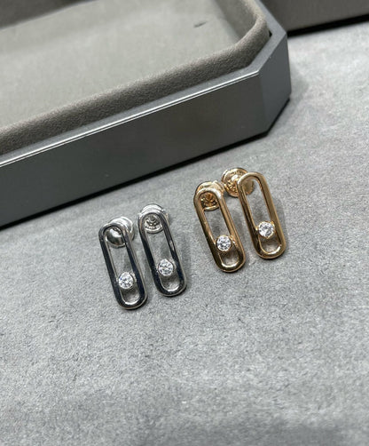 [⭐JeweliWhal]MOVE UNO SMALL 1 DIAMOND EARRINGS
