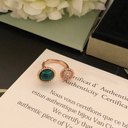 [⭐JeweliWhal]PERLEE COULEURS DIAMOND ROSE GOLD BETWEEN THE FINGER RING