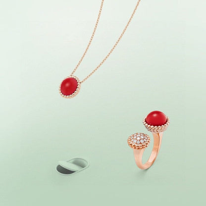 [⭐JeweliWhal]PERLEE COULEURS DIAMOND ROSE GOLD BETWEEN THE FINGER RING