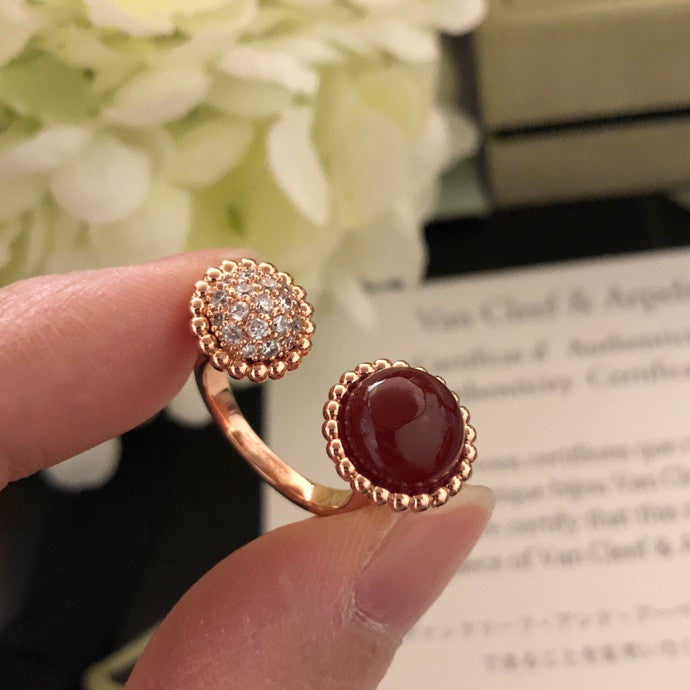 [⭐JeweliWhal]PERLEE COULEURS DIAMOND ROSE GOLD BETWEEN THE FINGER RING