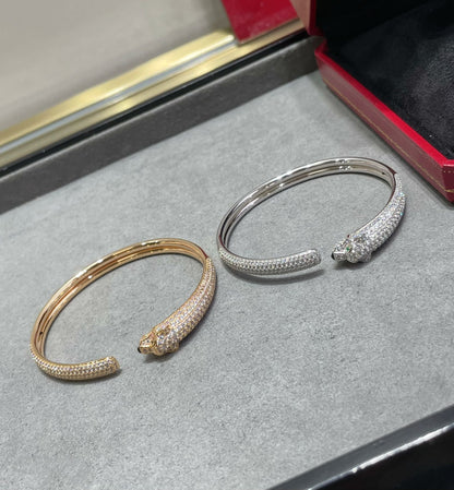 [⭐JeweliWhal]PANTHERE FULL DIAMOND OPEN BRACELET