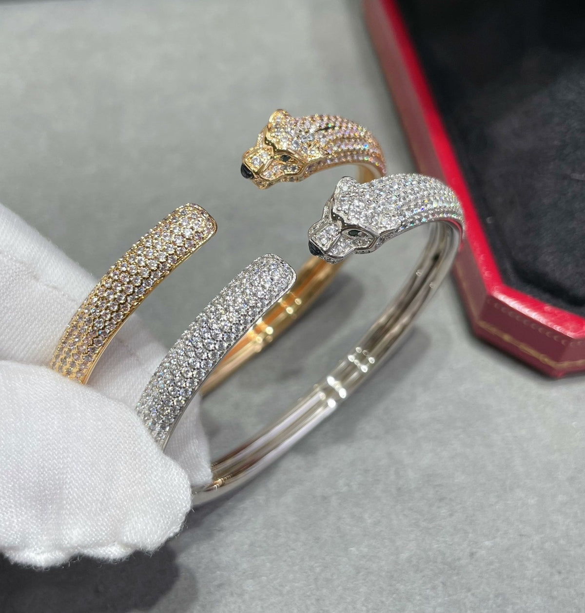 [⭐JeweliWhal]PANTHERE FULL DIAMOND OPEN BRACELET