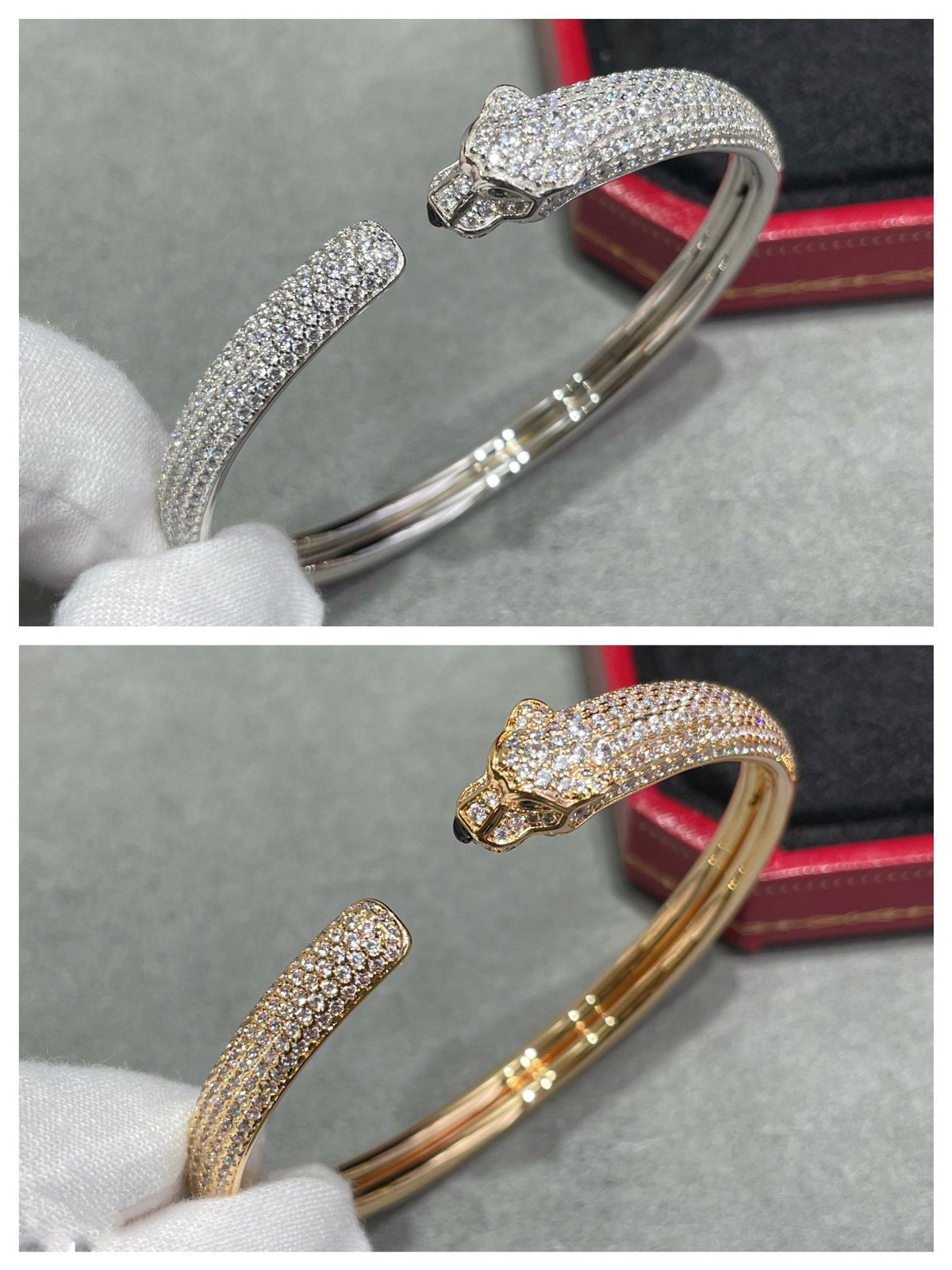 [⭐JeweliWhal]PANTHERE FULL DIAMOND OPEN BRACELET