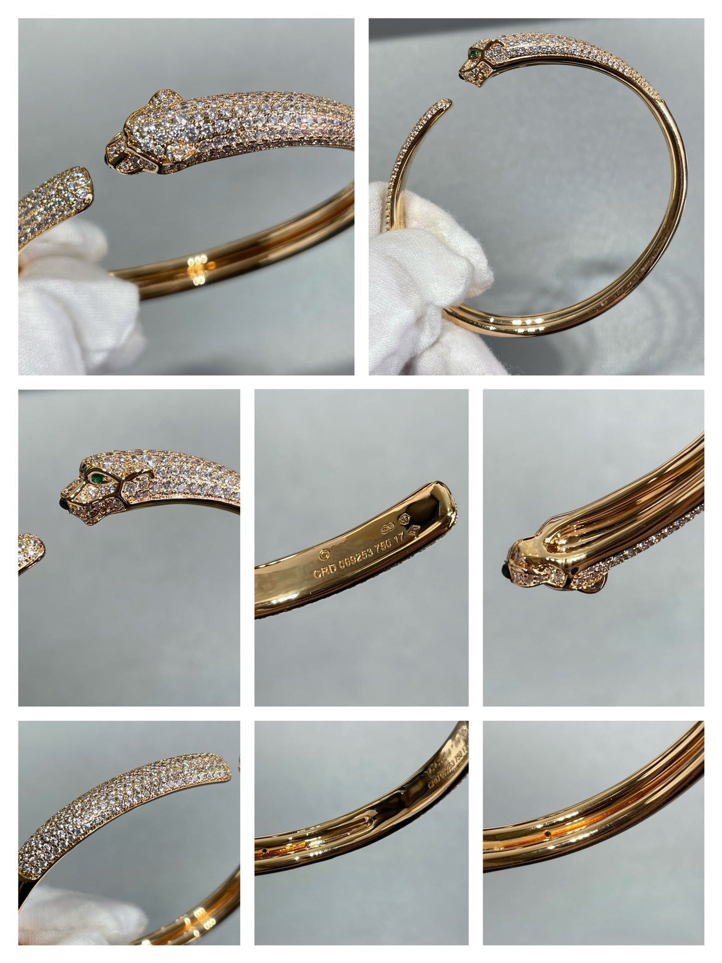 [⭐JeweliWhal]PANTHERE FULL DIAMOND OPEN BRACELET