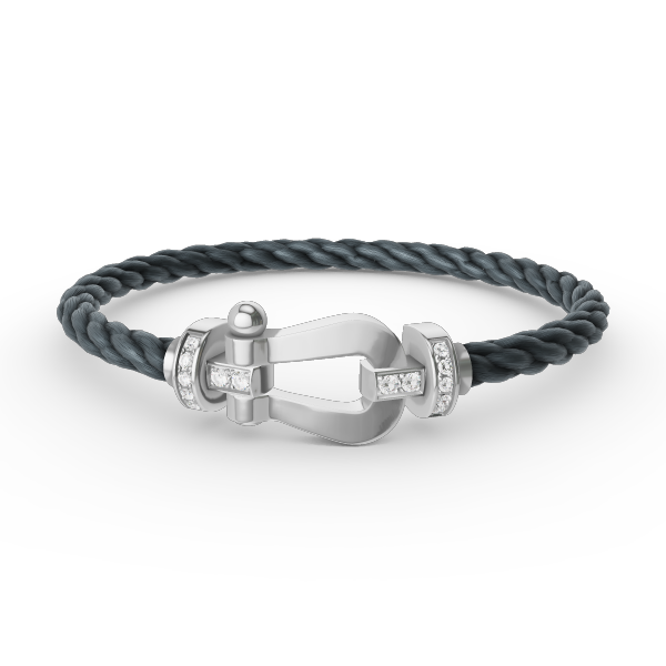 [⭐JeweliWhal]FORCE LARGE HORSESHOE HALF DIAMOND BRACELET SILVER