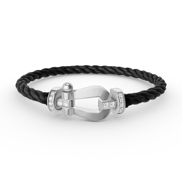 [⭐JeweliWhal]FORCE LARGE HORSESHOE HALF DIAMOND BRACELET SILVER