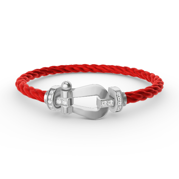 [⭐JeweliWhal]FORCE LARGE HORSESHOE HALF DIAMOND BRACELET SILVER