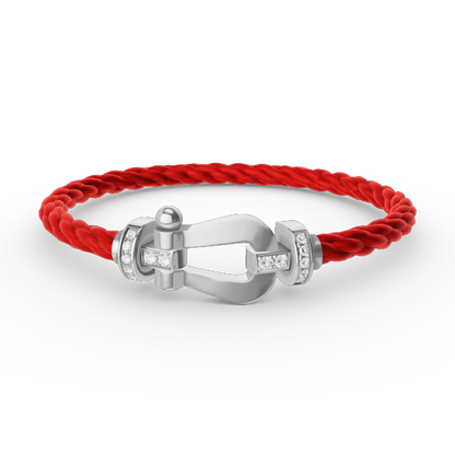 [⭐JeweliWhal]FORCE LARGE HORSESHOE HALF DIAMOND BRACELET SILVER